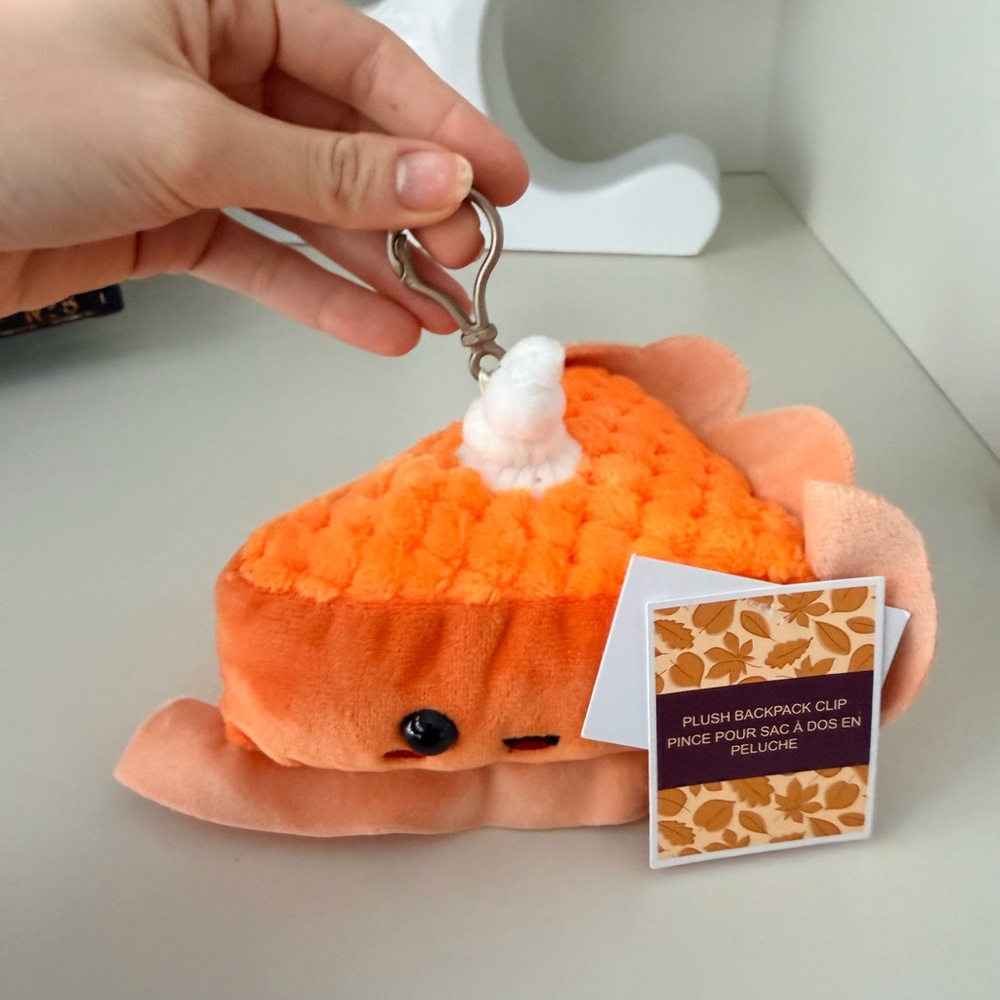 DANDEE Pumpkin Pie Slice W/ Unicorn Horn Plush Purse Backpack Charm Keychain NEW